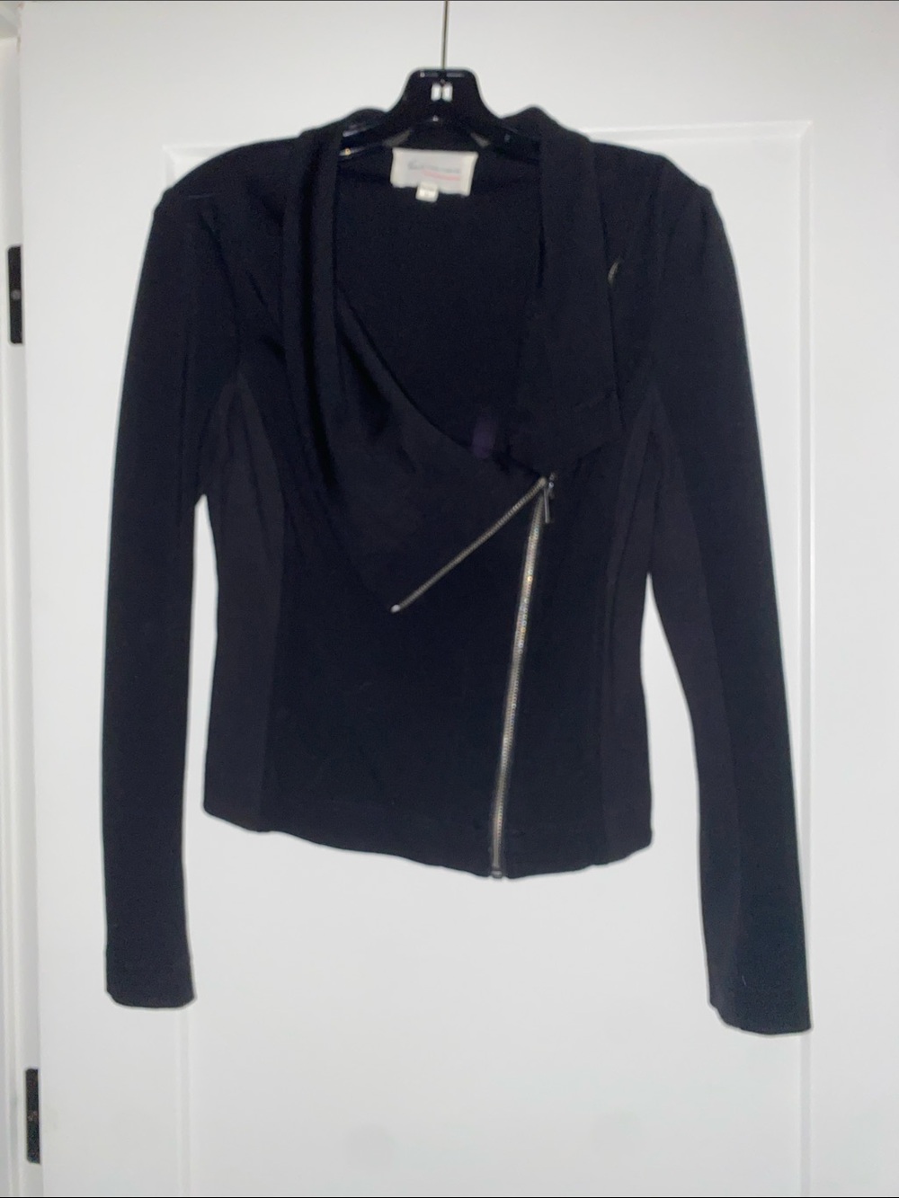 Vince Camuto Black Asymmetrical Zip Jacket
